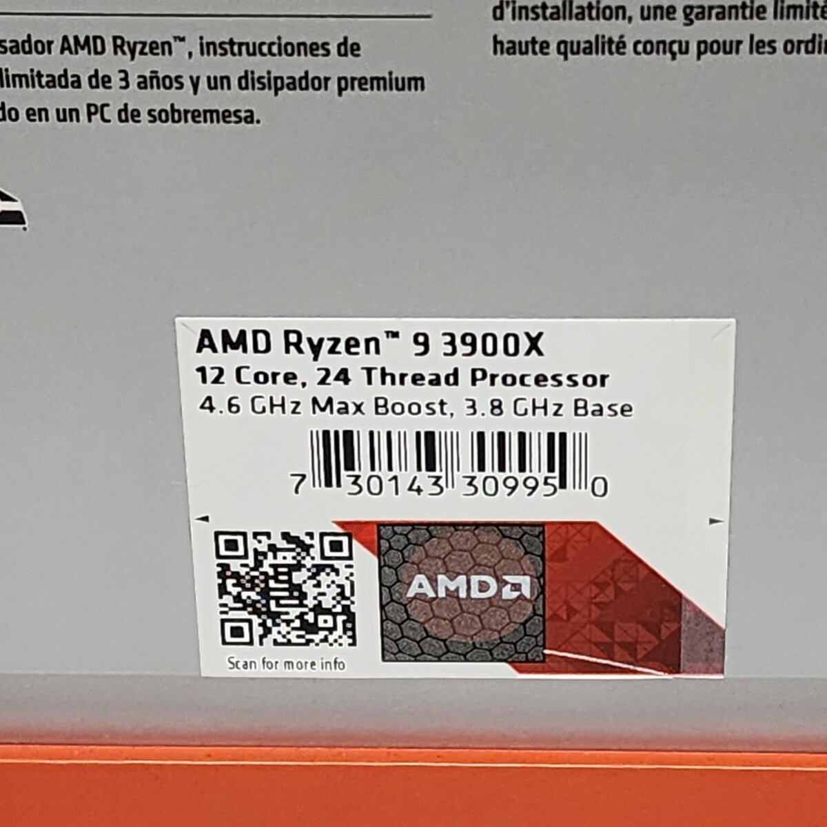 CPU AMD RYZEN9 3900X 3.8GHz 12コア24スレッド Socket AM4 Wraith Prism付属 PCパーツ 動作確認済みの画像3