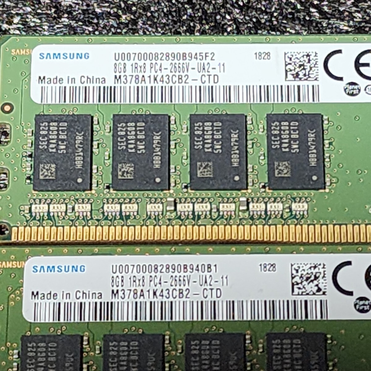 SAMSUNG DDR4-2666MHz 16GB (8GB×2枚キット) M378A1K43CB2-CTD 動作確認済み デスクトップ用 PCメモリ (1)の画像2