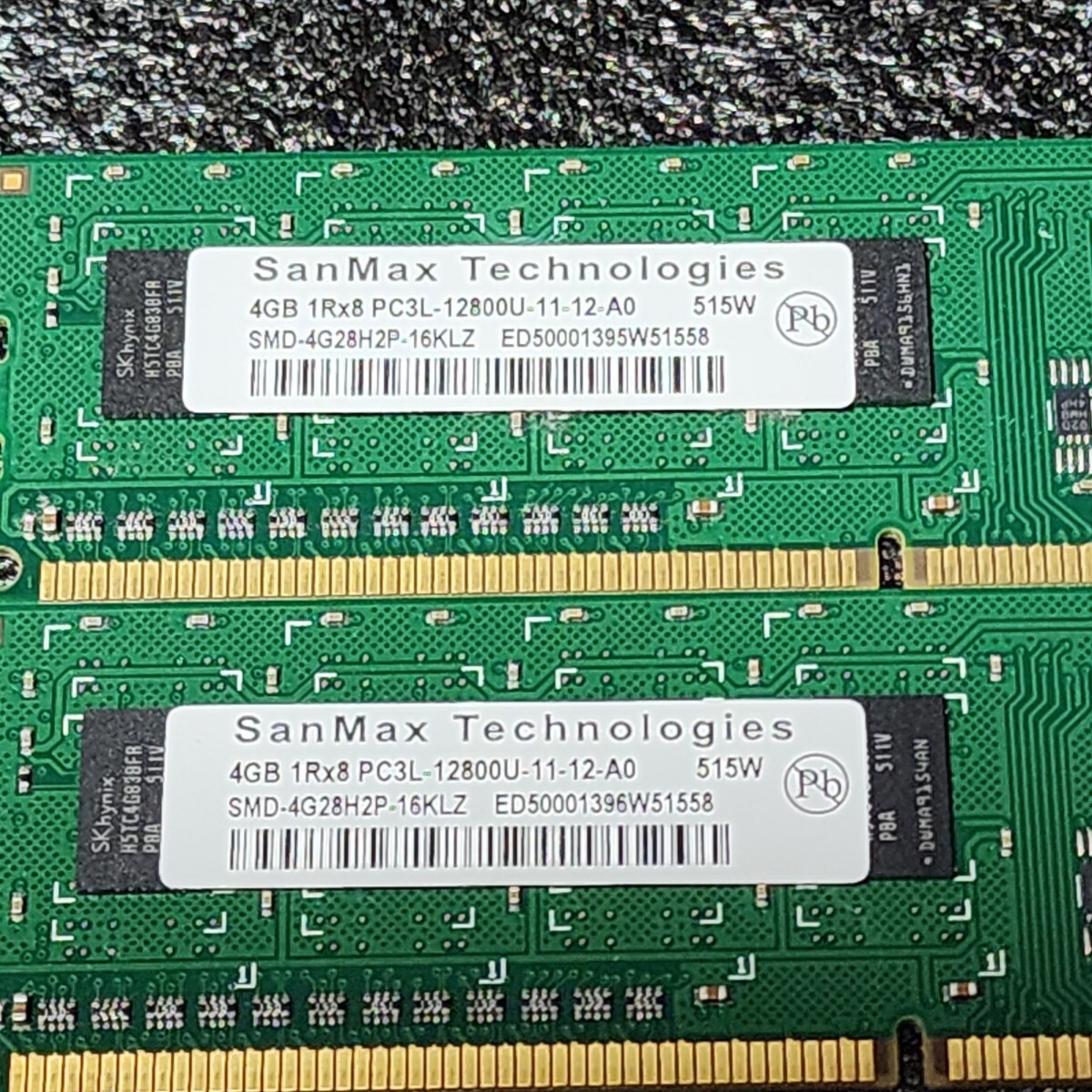 SanMax DDR3L-1600MHz 8GB (4GB×2枚キット) SMD-4G28H2P-16KLZ 動作確認済み デスクトップ用 PCメモリ _画像2