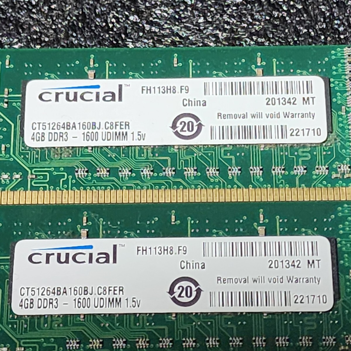 CRUCIAL DDR3-1600MHz 16GB (4GB×4枚キット) CT51264BA160BJ.C8FER 動作確認済み デスクトップ用 PCメモリ の画像3
