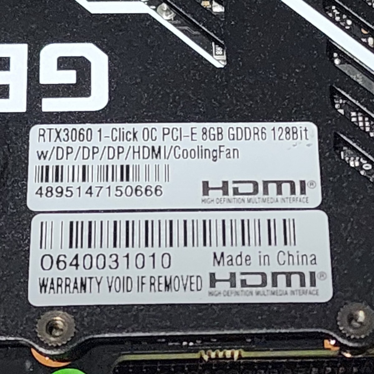 GALAX GEFORCE RTX3060 8GB GDDR6 動作確認済み PCパーツ グラフィックカード PCIExpress