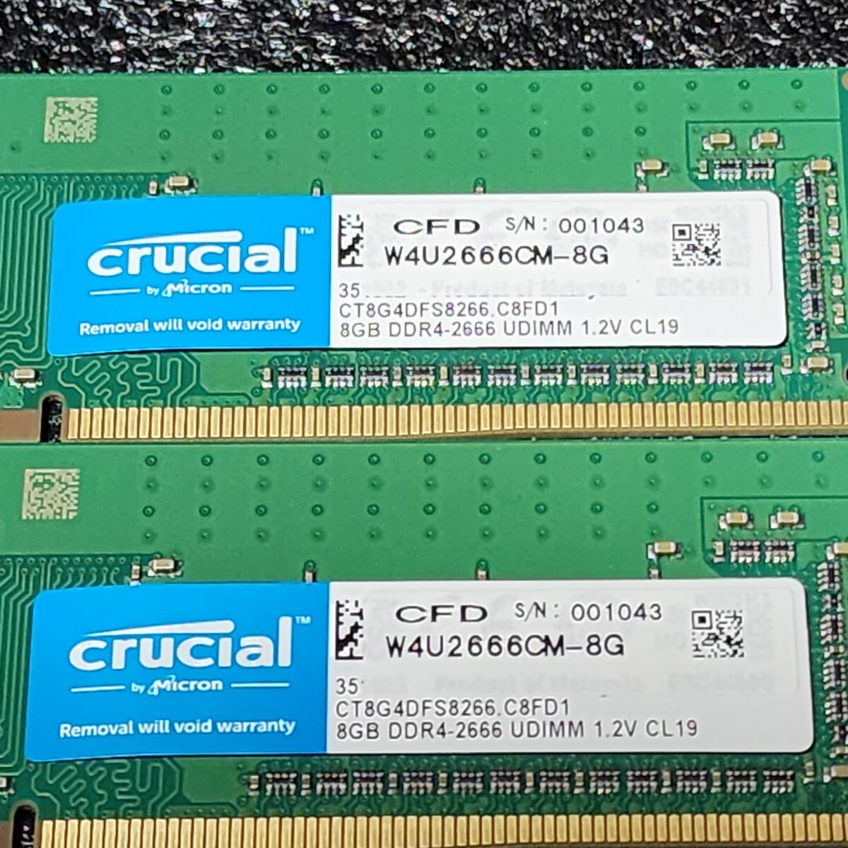 CRUCIAL DDR4-2666MHz 16GB (8GB×2枚キット) CT8G4DFS8266.C8FD1 動作確認済み デスクトップ用 PCメモリ の画像2