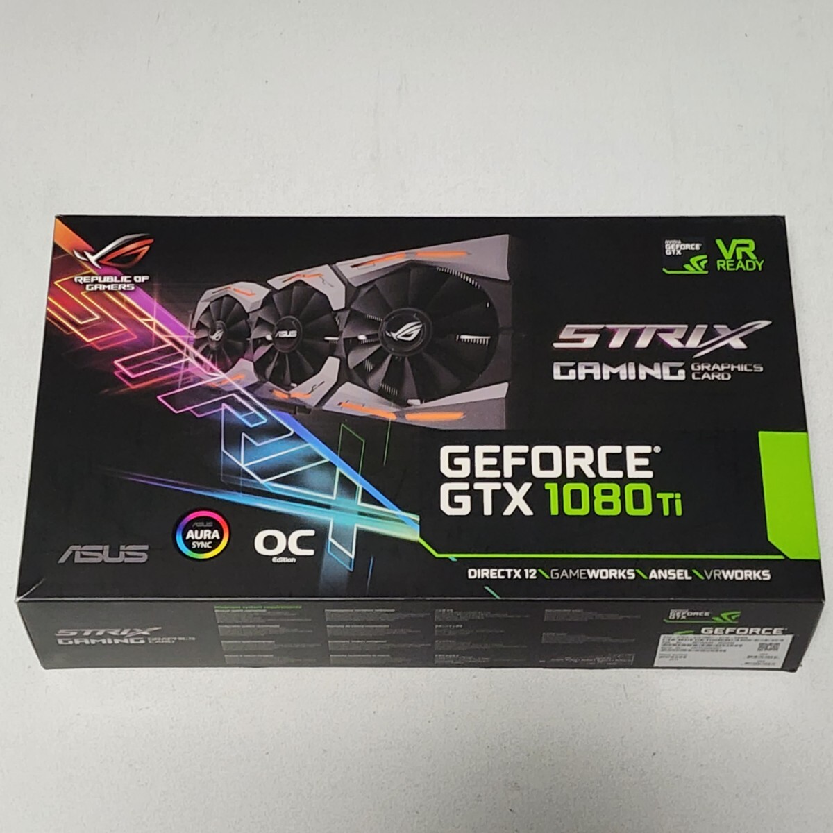 ASUS GEFORCE GTX1080Ti 11GB GDDR5X/ROG-STRIX-RTX1080TI-O11G-GAMING 動作確認済み PCパーツ グラフィックカード PCIExpress_画像1