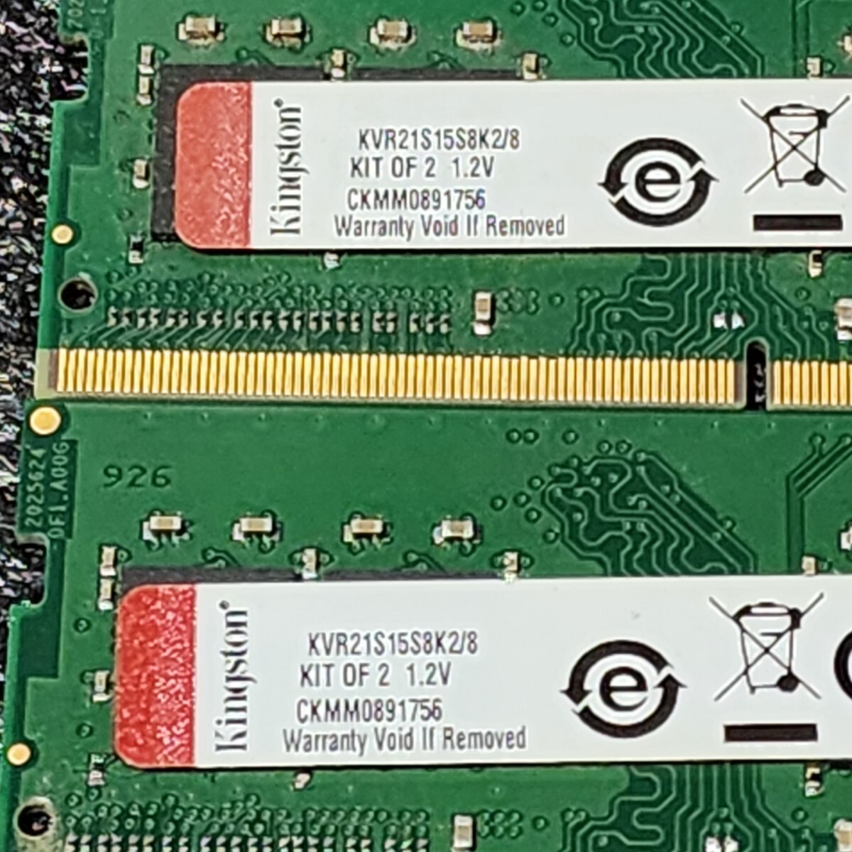 Kingston DDR4-2133MHz 8GB (4GB×2枚キット) KVR21S15S8K2/8 動作確認済み ノートパソコン用 PCメモリ の画像2
