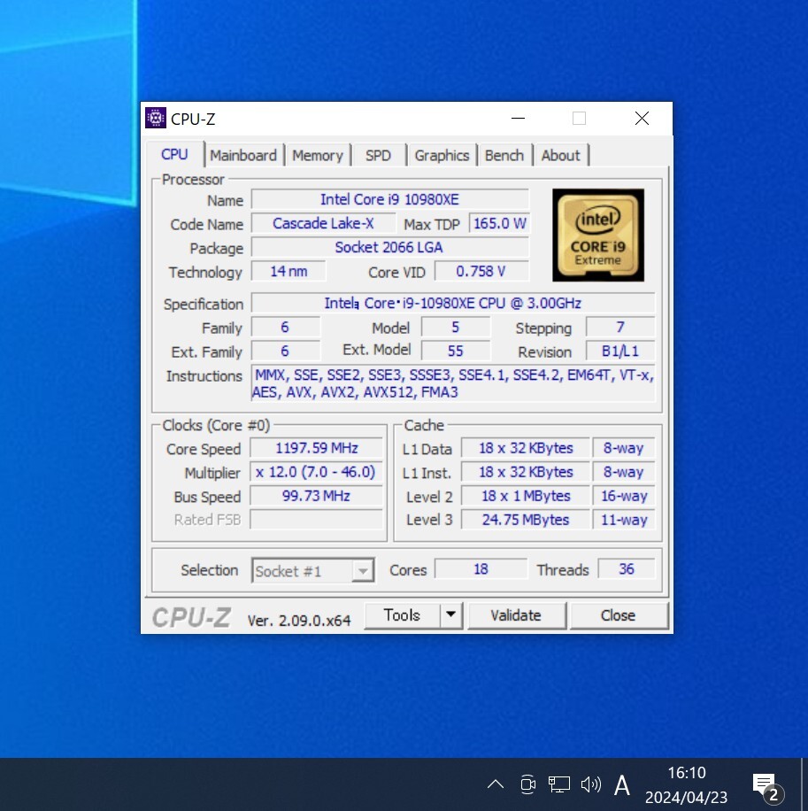 CPU Intel Core i9 10980XE 3.0GHz 18 core 36s red CascadeLake-X LGA2066 PC parts Intel operation verification ending 