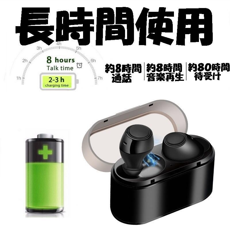 送料込ワイヤレスイヤフォンBluetooth5.0超小型防水HIFI高音質ノイズキャンセル通話ケース付ハンズフリー音楽再生