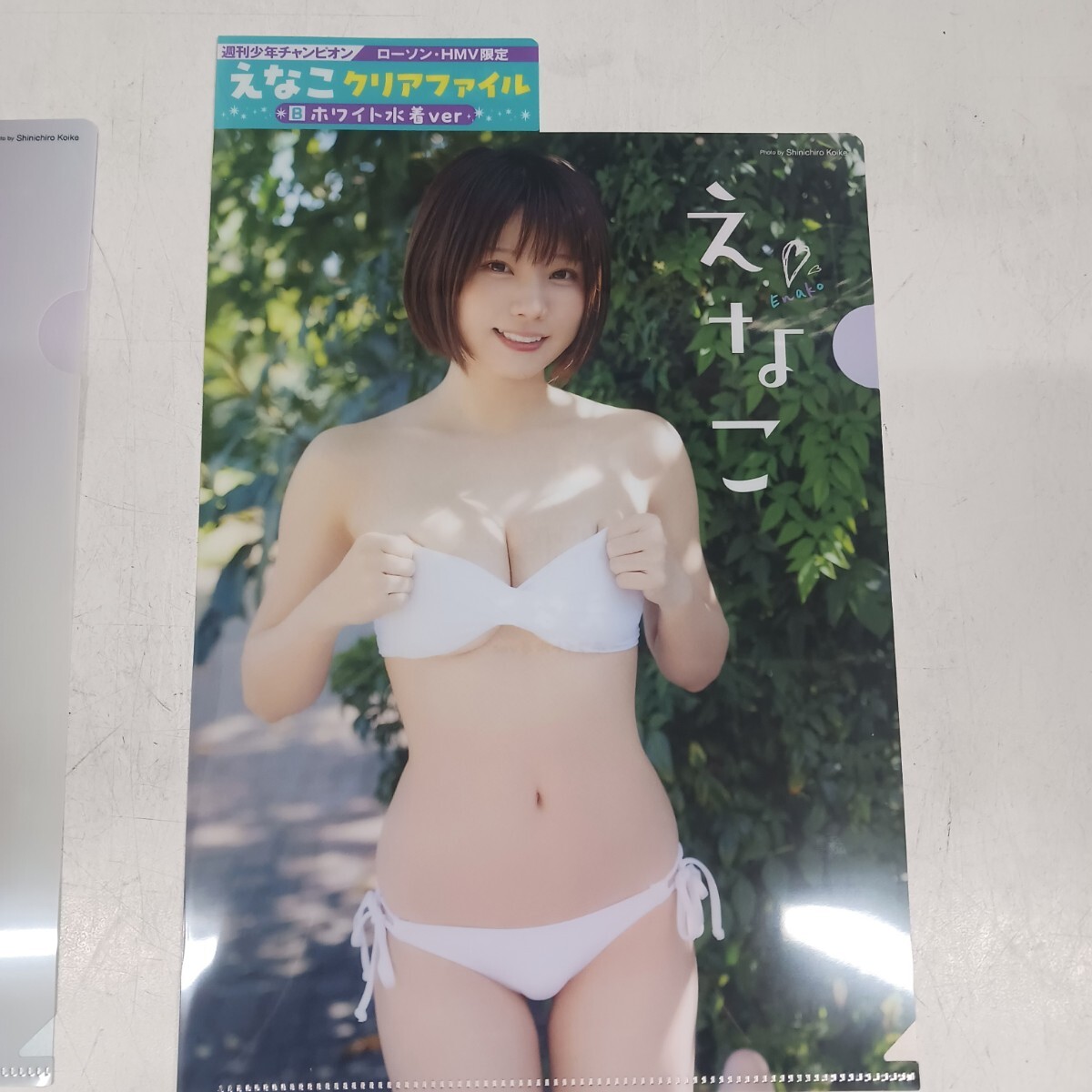 えなこ クリアファイル ゴールド水着ver ホワイト水着ver 2枚 ローソン HMV限定 少年チャンピオン_画像3