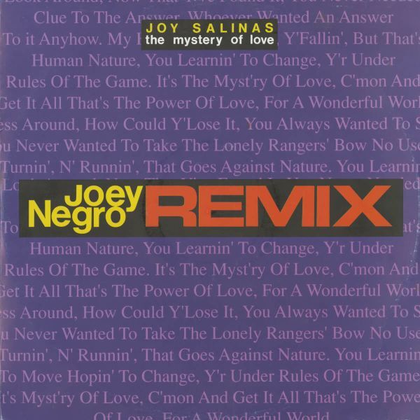 試聴 Joy Salinas - The Mystery Of Love (Joey Negro Remixes) [12inch] Flying Records ITA 1991 House_画像1