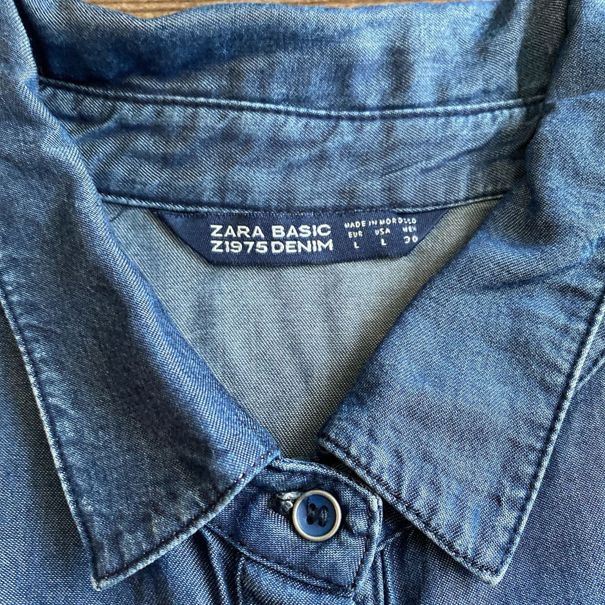 ZARA BASIC 半袖　デニムシャツ