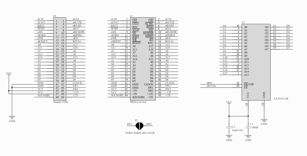 MSX for EPROM basis board (64kB, original work * development for )[raphnet. MSX-64K-CART-PCB]