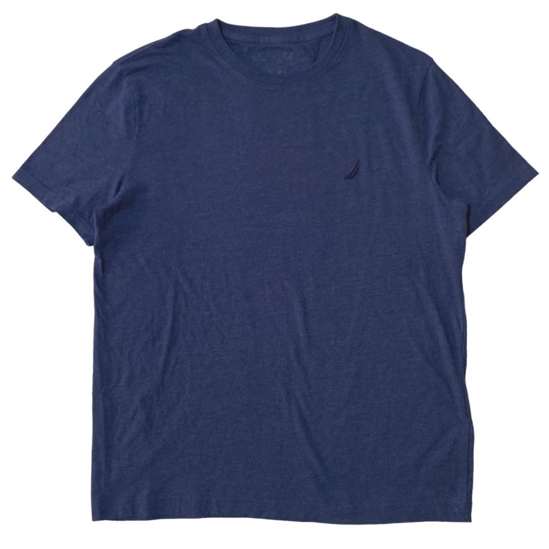 NAUTICA ノーティカ 半袖Tシャツ ロゴ刺繍 ブルー US古着x81 L相当_画像1