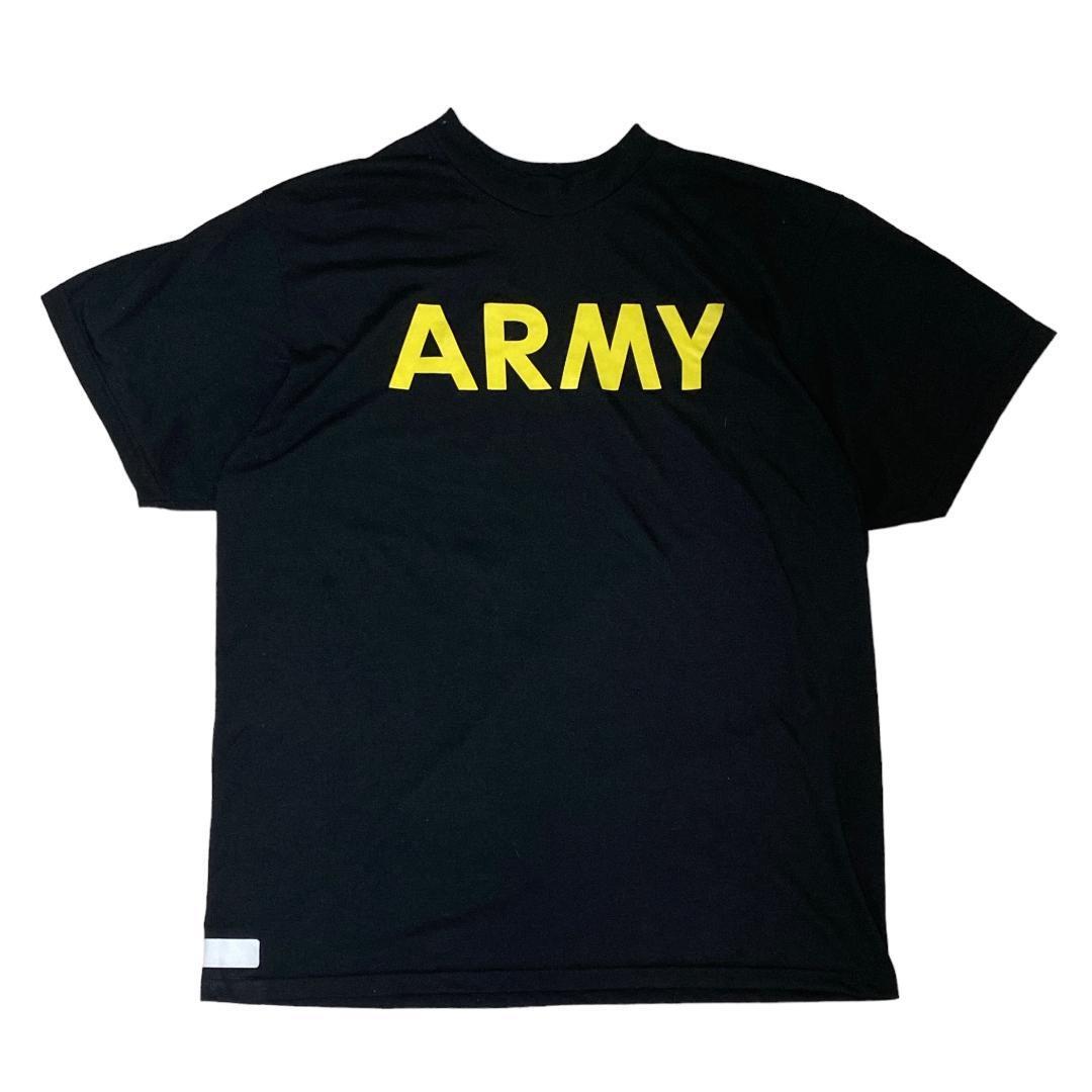 U.S.ARMY ミリタリー 半袖Tシャツ APFU ブラック US古着z23 XL相当_画像1