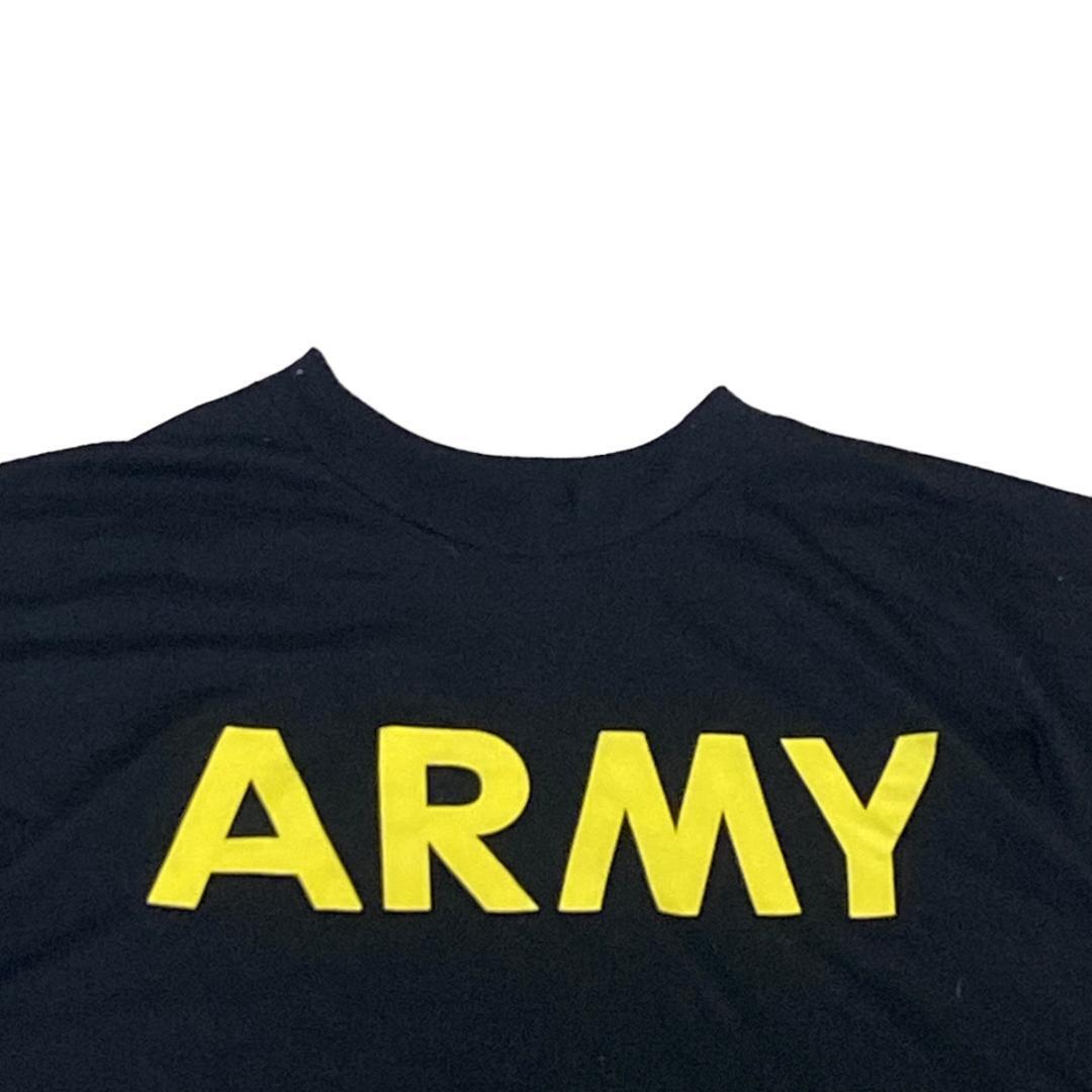 U.S.ARMY ミリタリー 半袖Tシャツ APFU ブラック US古着z23 XL相当_画像4