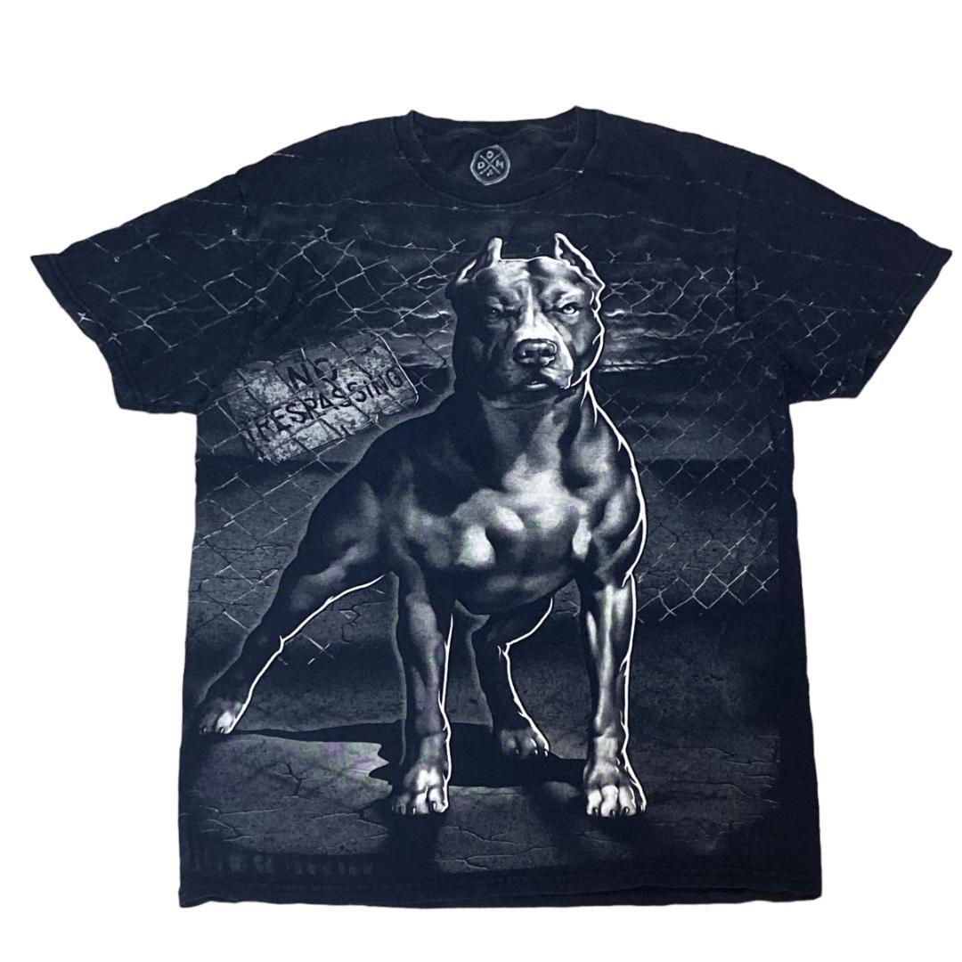 DOM 半袖Tシャツ アニマルT ドーベルマン DOG ブラック c22 M相当_画像1