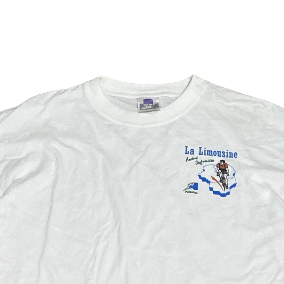ヴィンテージ 半袖Tシャツ フランス シクロリムジン イベント 白T c46 XL相当_画像4