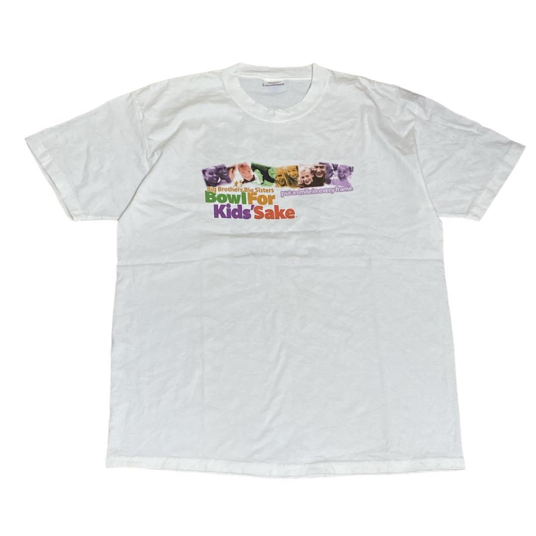 Hanes 半袖Tシャツ ボウリング イベント 募金活動 白T c51 L相当_画像1