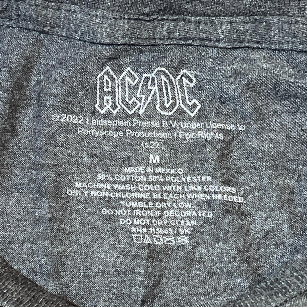 AC/DC バンド半袖Tシャツ ロックバンド ロックT バンT グレーa92 M相当_画像3
