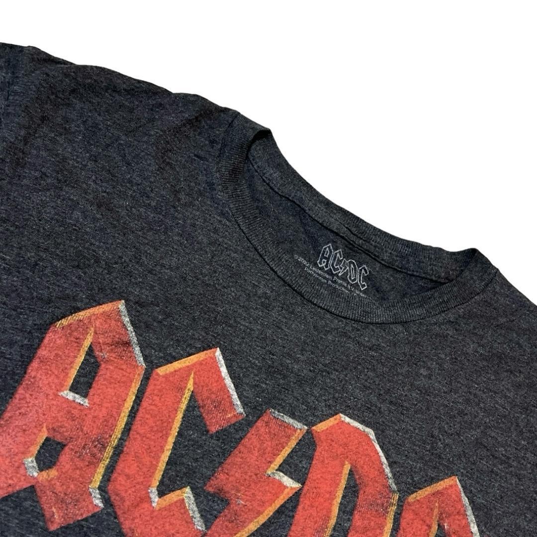 AC/DC バンド半袖Tシャツ ロックバンド ロックT バンT グレーa92 M相当_画像6