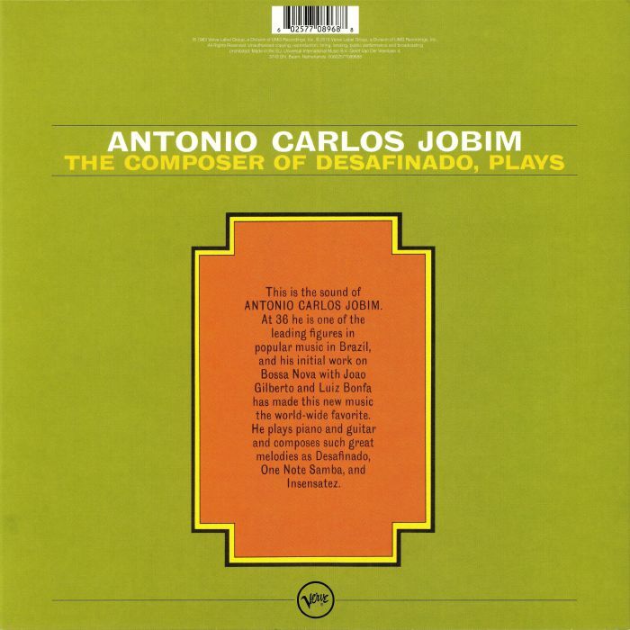 Antonio Carlos Jobim アントニオ・カルロス・ジョビン - The Composer Of Desafinado, Plays 限定リマスター再発アナログ・レコード_画像2