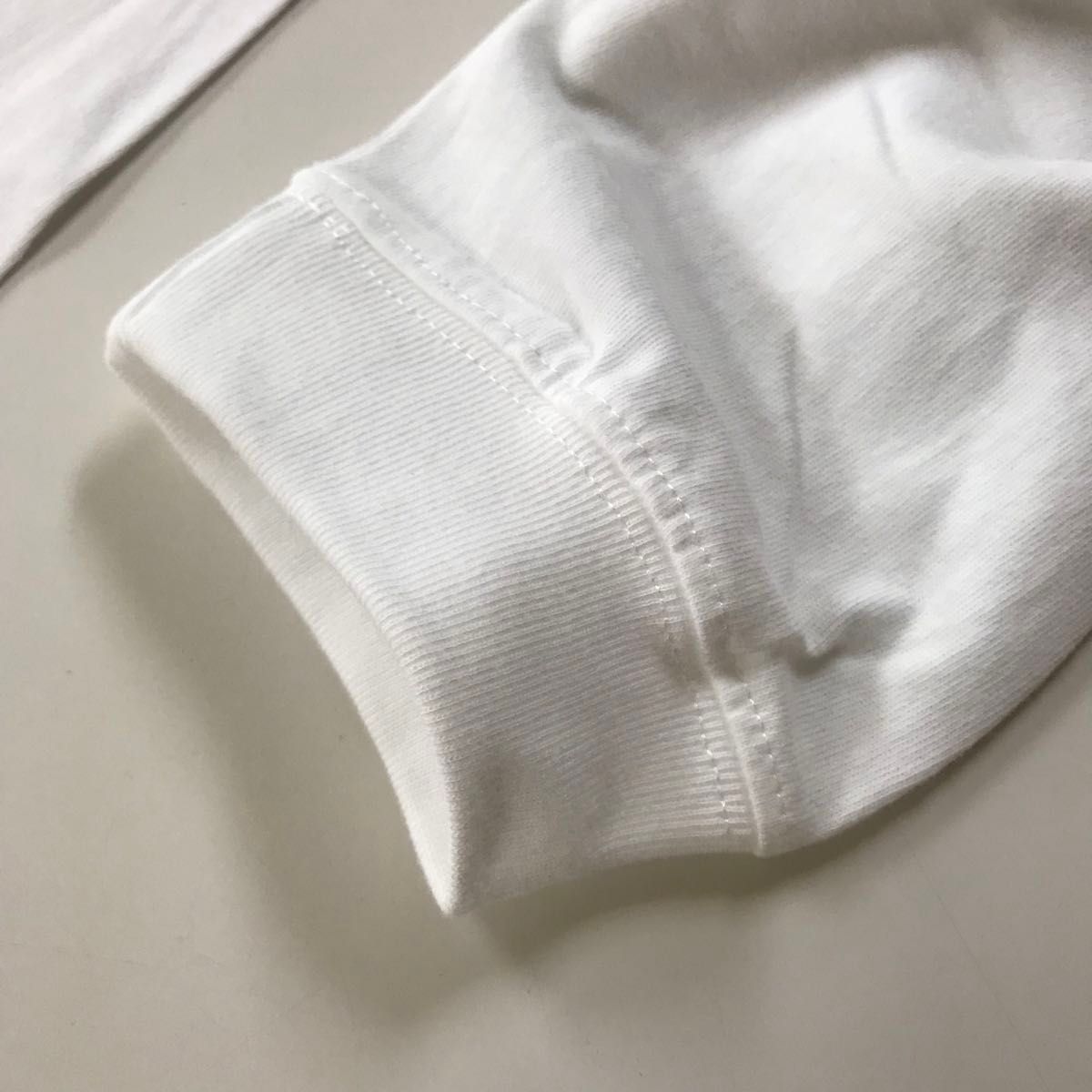 Tシャツ 長袖 5.6オンス 1.6インチリブ付き【5011-01】M ホワイト 綿100%