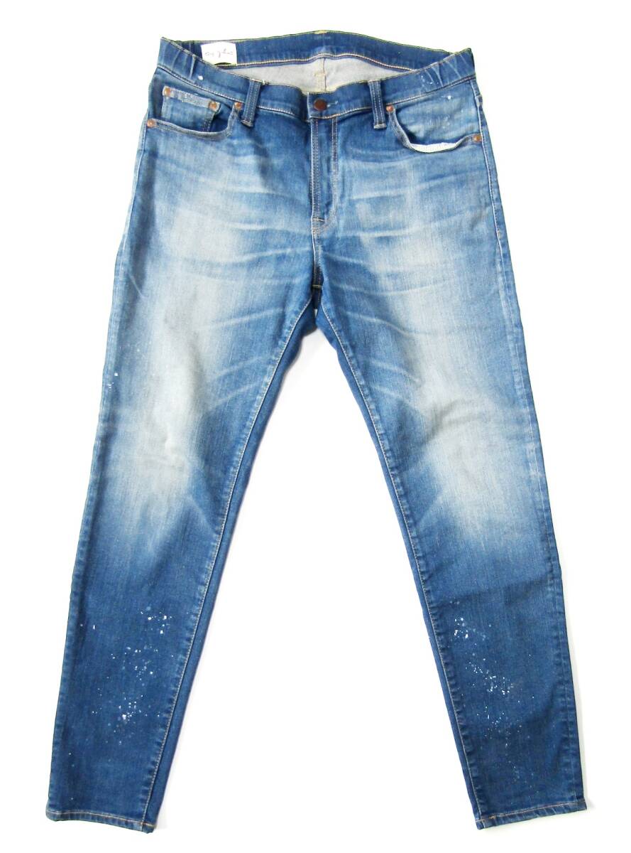 BIGJOHN Big John MMM134JV стрейч обтягивающие джинсы V большой размер V32 дюймовый V талия примерно 88cm
