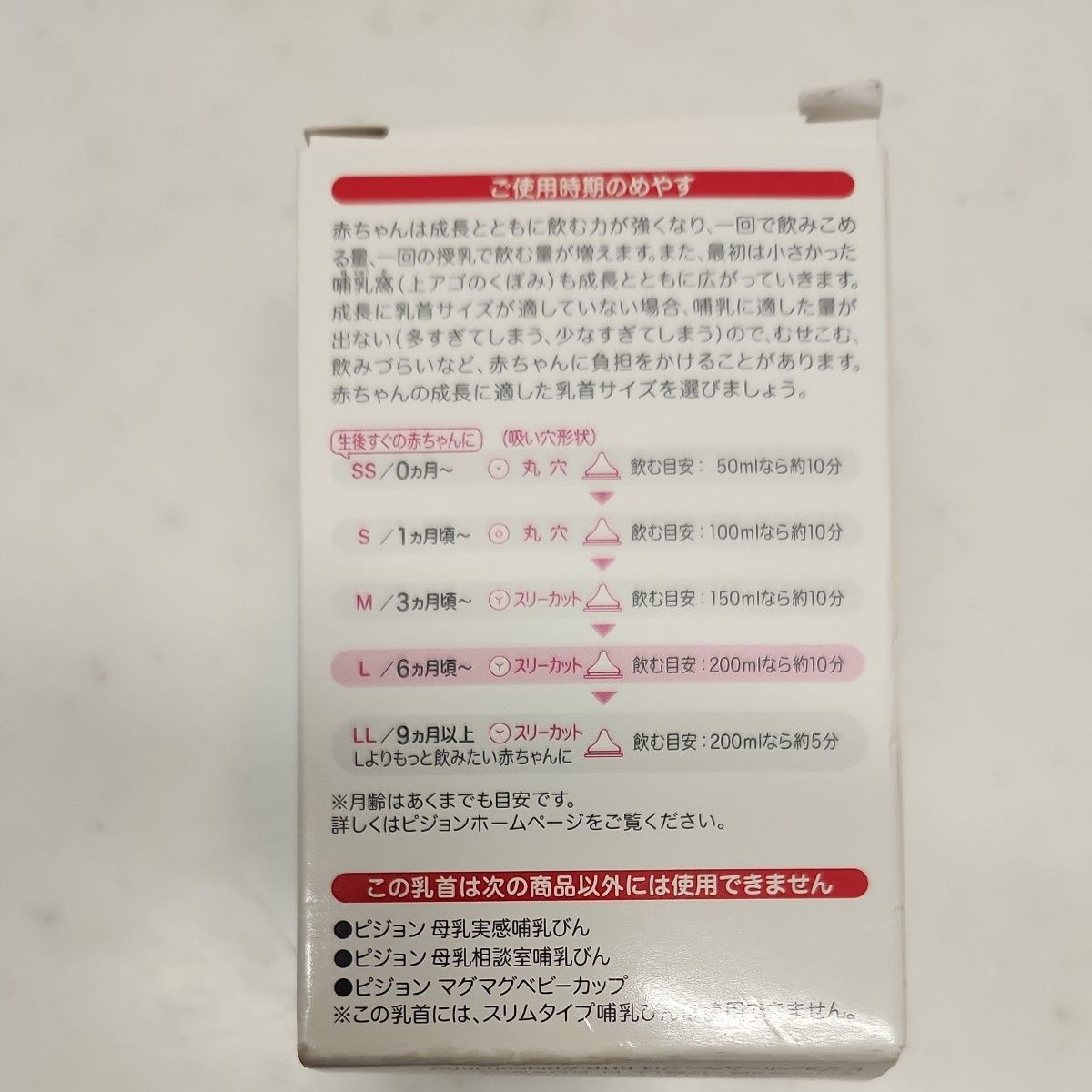 【ニップル　未開封】ピジョン　ガラス製哺乳瓶、母乳実感 乳首 L (スリーカット)1個