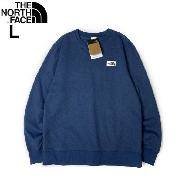 売切り【正規新品】THE NORTH FACE◆HERITAGE PATCH CREW トレーナー スウェット US限定 上質 裏起毛 ロゴパッチ(L)青 181130-28_画像3