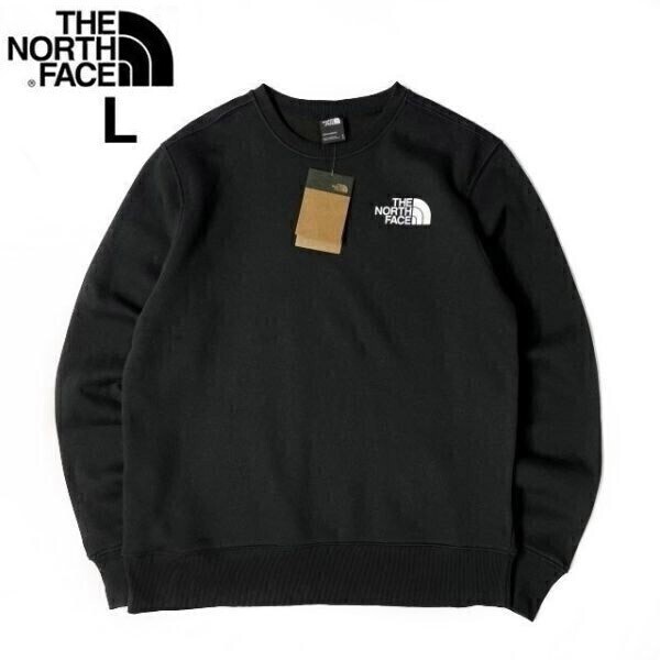 売切り【正規新品】THE NORTH FACE◆LOGO PULLOVER CREW トレーナー スウェット US限定 裏起毛 男女兼用 キャンプ(L)黒① 181130-22_画像6