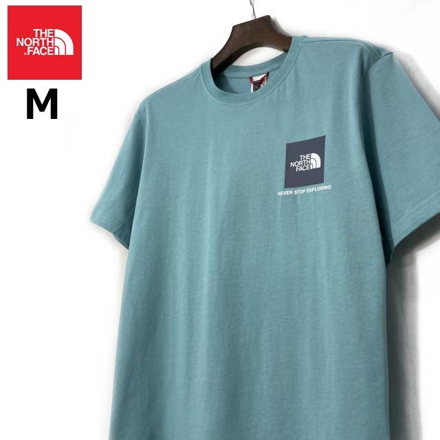 売切り【正規新品】THE NORTH FACE◆SMALL BOX SS 半袖 Tシャツ US限定 ボックスロゴ 男女兼用 キャンプ アウトドア(M)水色 青 180902-20_画像2