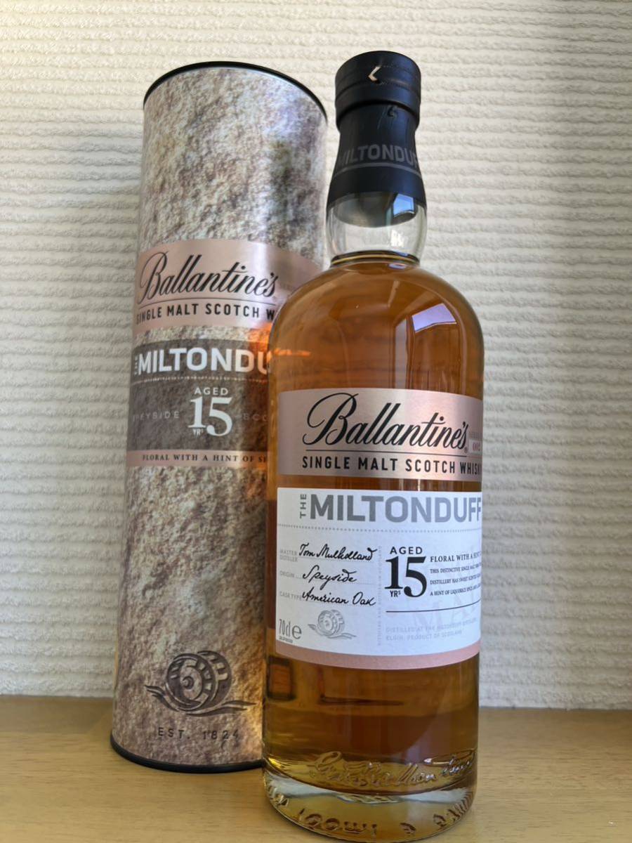 ●未開栓/送料込●カートン凹有●ウイスキー/バランタイン 15年 ミルトンダフ BALLANTINES Single Malt MILTONDUFF 15yo mercismith2_画像1