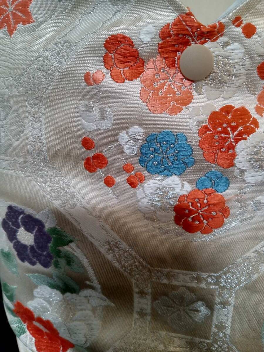 ハンドメイド・帯リメイク・母の日に・使いやすい花柄織のバッグ・正絹_画像10