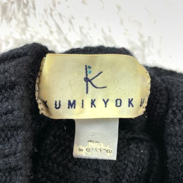 KUMIKYOKU クミキョク ハイネックニット 組曲 ハイネックセーター ハーフボタン 黒 ウール100％ ブラック 2 B5741_画像4
