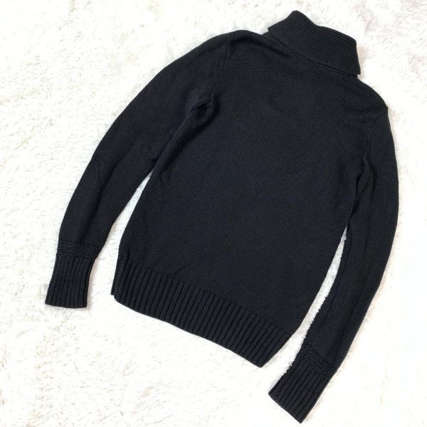 Ralph Lauren ラルフローレン コットンニット ワンポイント刺 黒 コットン100％ ブラックS B5893_画像8