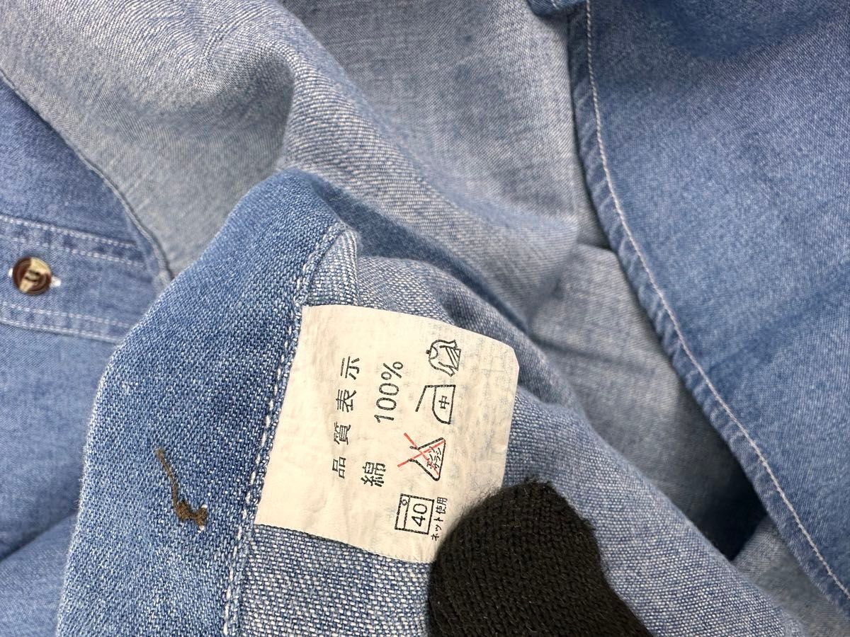 ポロカントリー デニムシャツ 半袖 ブルー 青系 サイズL メンズ ポロカントリー デニムシャツ 半袖 ブルー 青系 サイズL メンズ