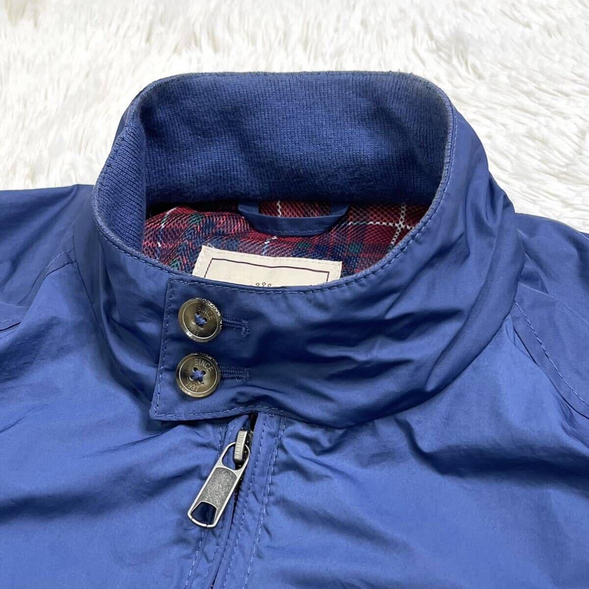 419美品ブルガリア製 バラクータ BARACUTA スイングトップ G9 ハリントンジャケット ナイロン メッシュ 春夏 チェック柄 グレイブルーM相当_画像4