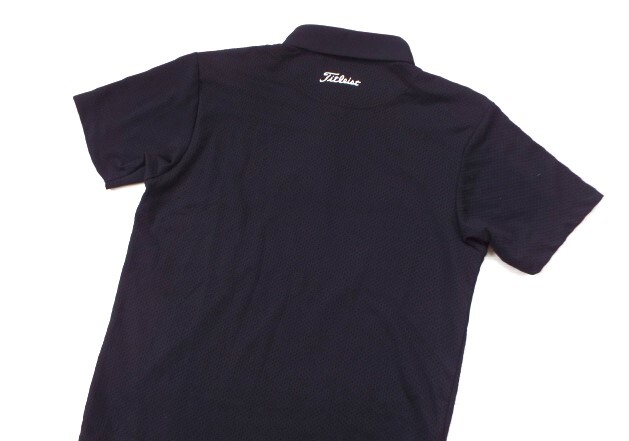 * beautiful goods *Titleist Titleist / piping Logo mesh switch polo-shirt . water speed .UV / size M