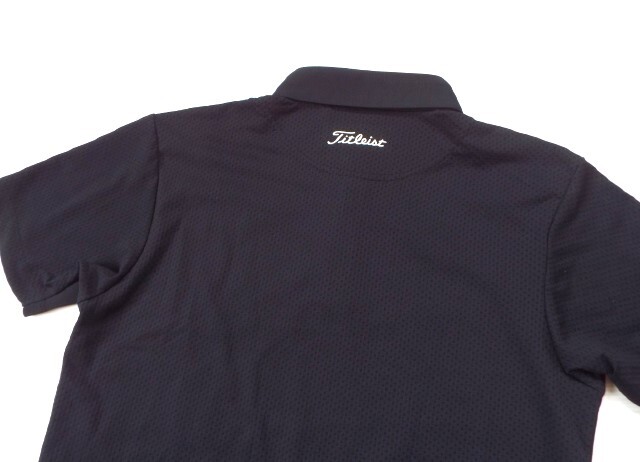 * beautiful goods *Titleist Titleist / piping Logo mesh switch polo-shirt . water speed .UV / size M