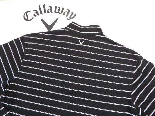 ★美品★Callaway キャロウェイ / ボーダー柄 ハーフジップシャツ DRY / サイズＬ_画像3