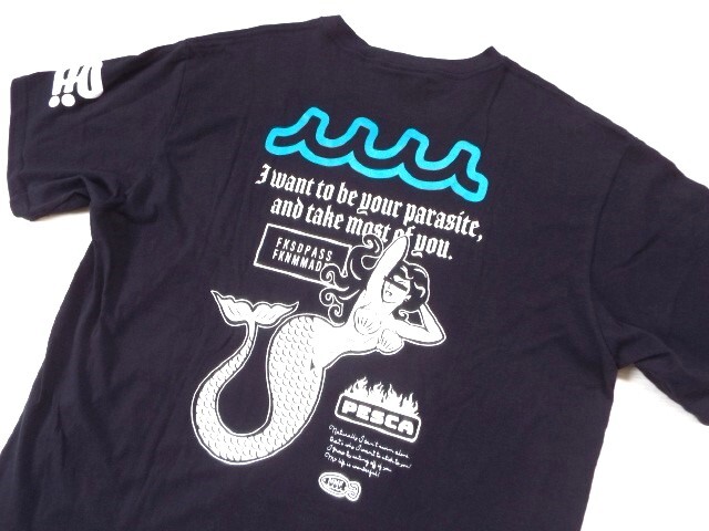 ☆新品☆muta MARINE ムータマリン / 人魚プリント Tシャツ レアモデル muta MARINE Fishing / サイズ７ (XL) _画像2