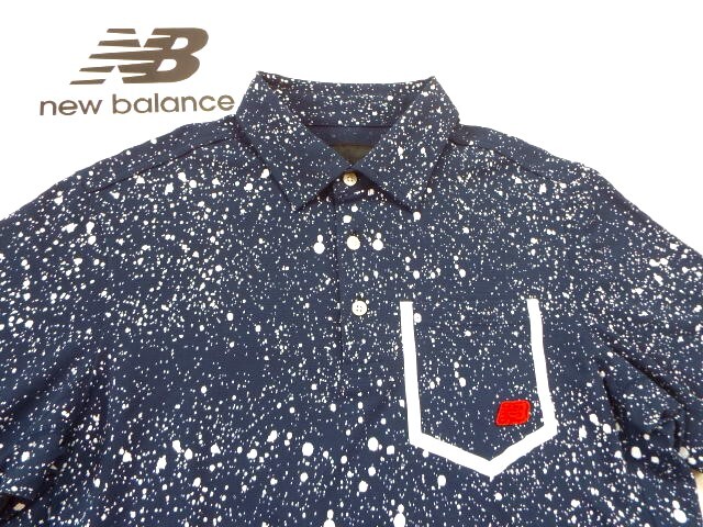 ★美品★New Balance golf ニューバランス ゴルフ / NB ペイントデザイン プルオーバーシャツ / サイズ５の画像3