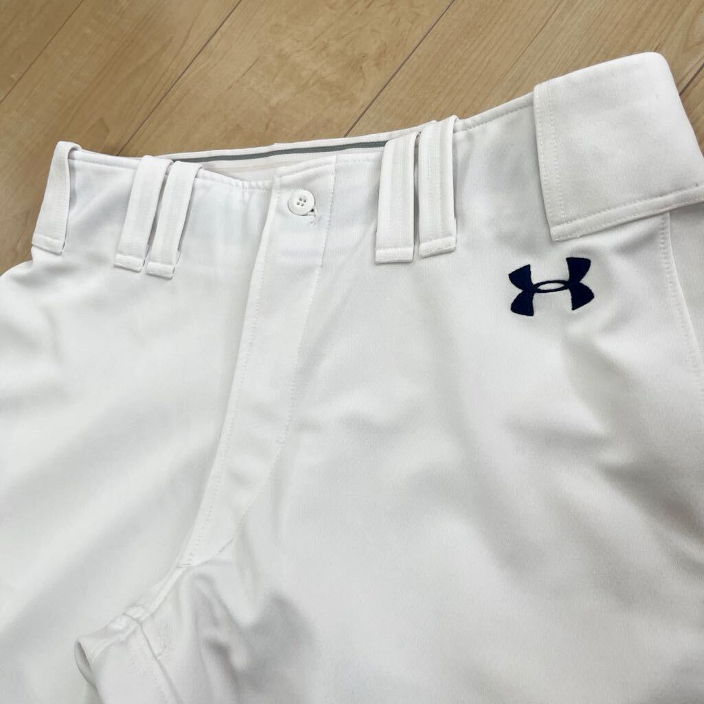 美品　UNDER ARMOUR アンダーアーマー　野球　ショート　フィット　ユニフォーム　パンツ　練習着　メンズ　LG ベースボール　白　刺繍ロゴ_画像2