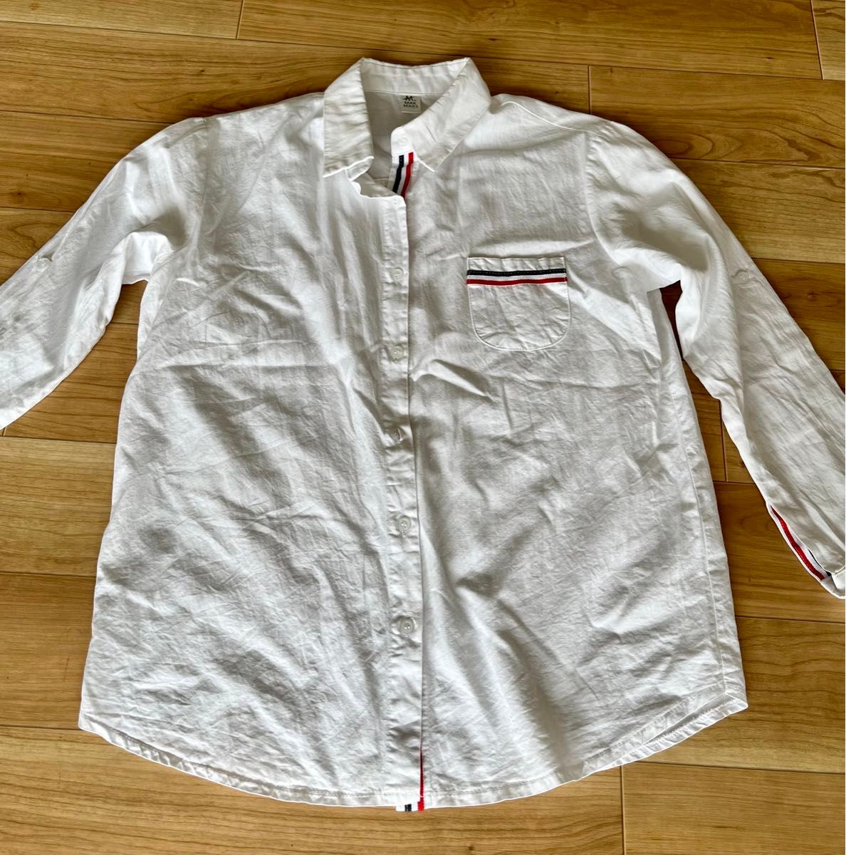【美品】　韓国　レディース　シャツ　Lブラウス　白(ホワイト) ワイシャツ 