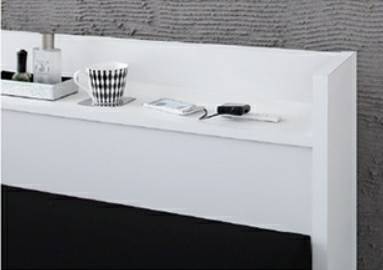 フレームのみ【アウトレット品】セミダブル・Newデザイン2杯収納コンセント付きベッド・ピュアホワイト・4-5_マットレスは付きません。