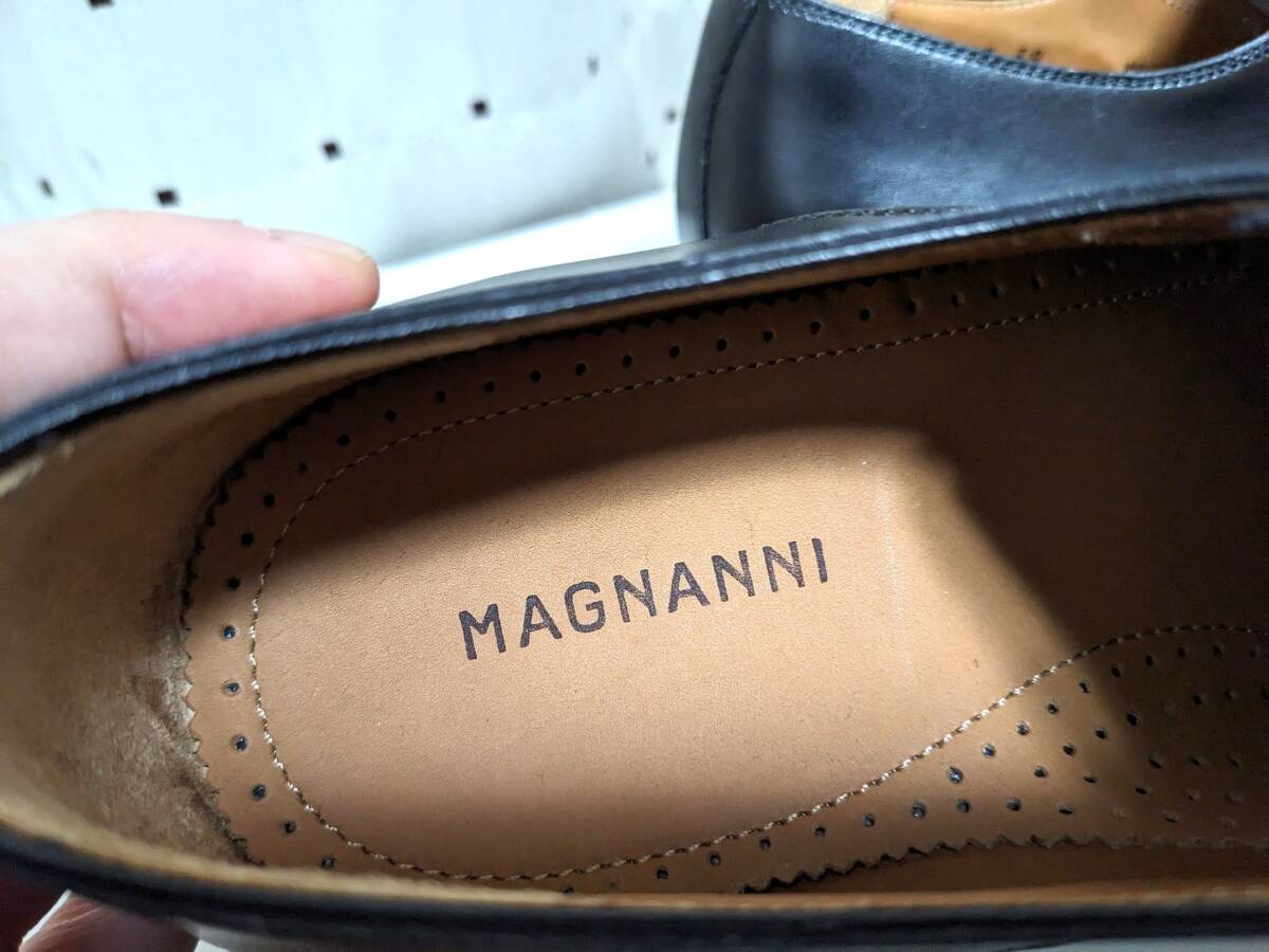 未使用品 MAGNANNI マグナーニ レザー ドレス シューズ ビジネスシューズ 靴 39 ブラック_画像8