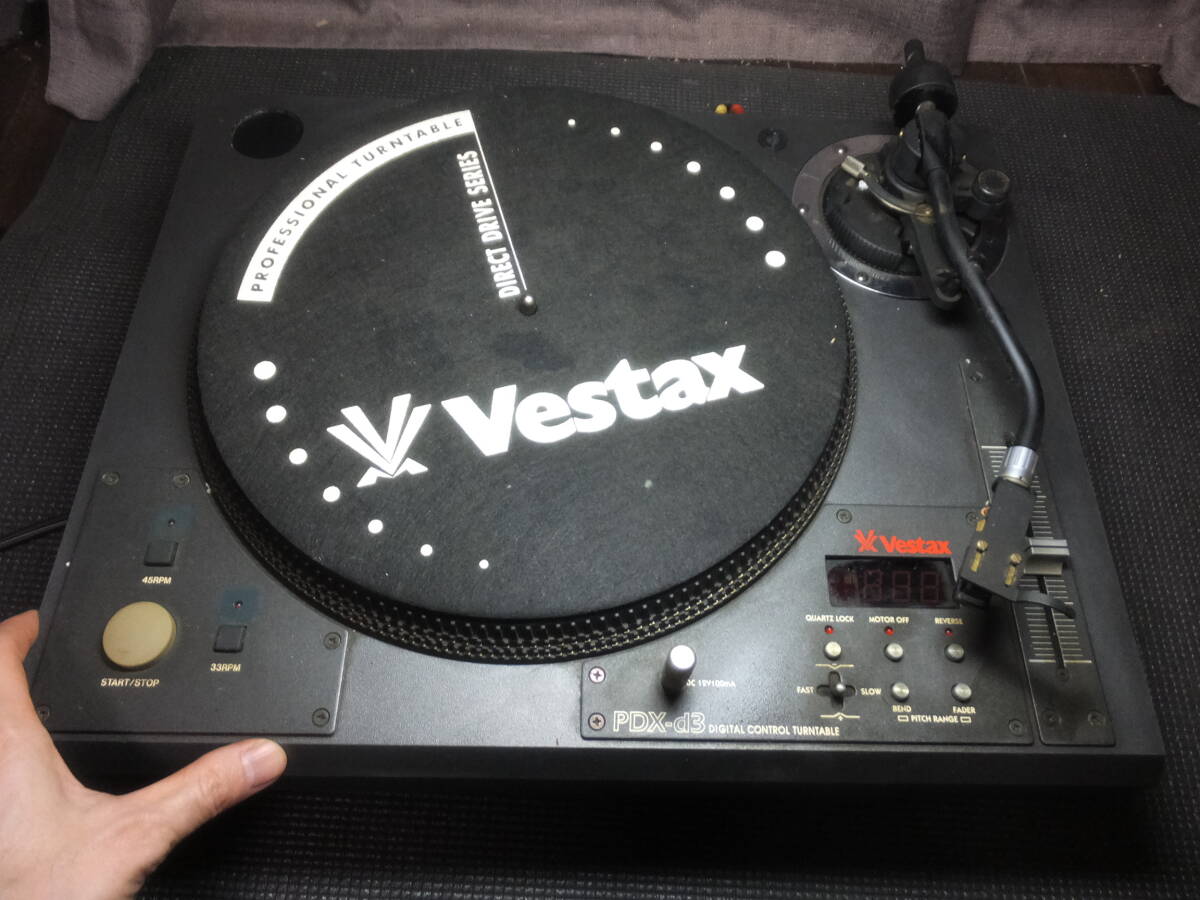 通電確認済み！Vestax PDX-d3 レコードプレーヤー ターンテーブルその２！ベスタクス 音響 DJ機器 テクノハウスヒップホップ好きに！の画像3