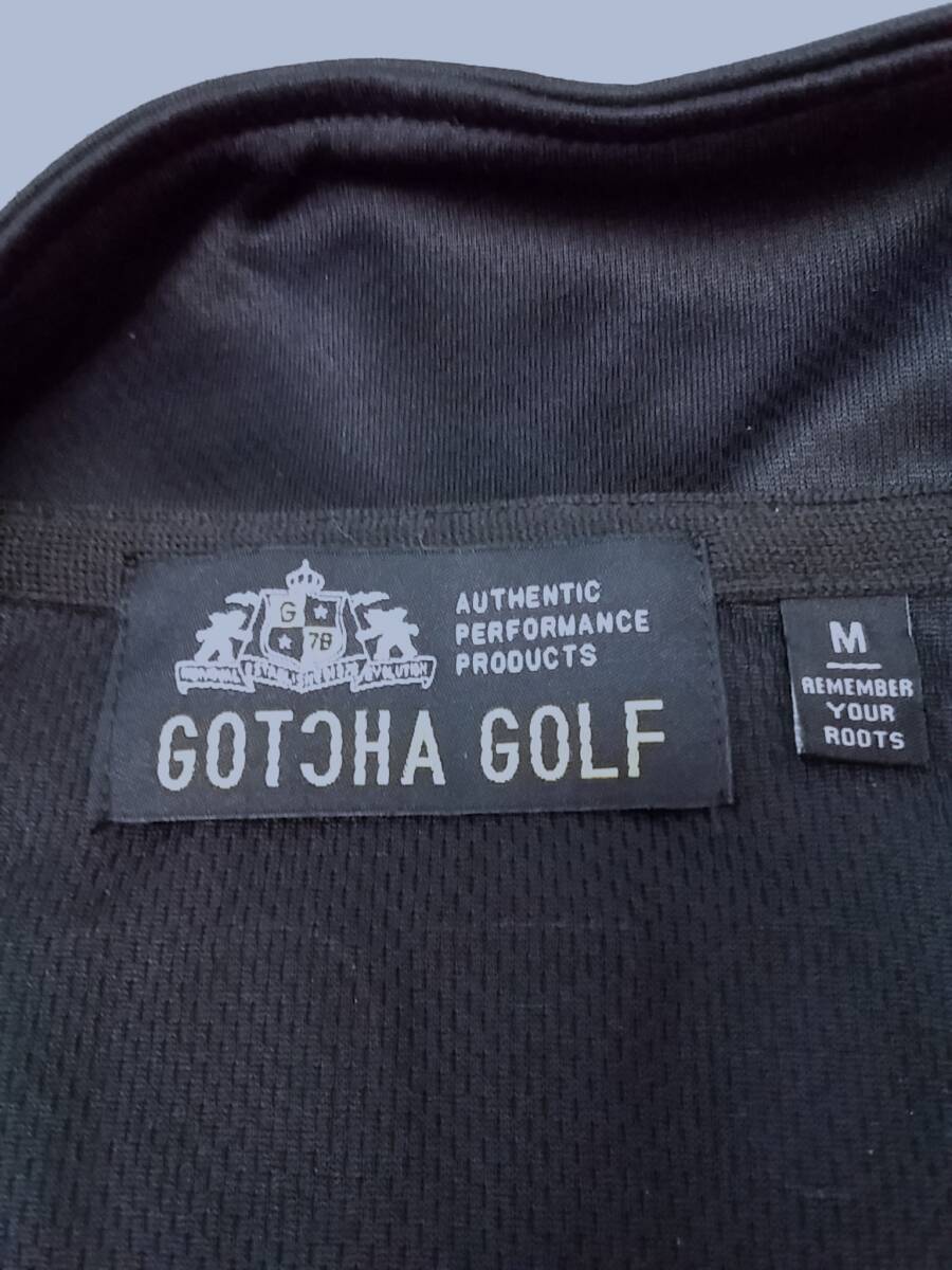 GOTCHA GOLF ガッチャゴルフ 7分袖シャツ ブラック・ホワイト Mサイズ メンズ 01の画像3