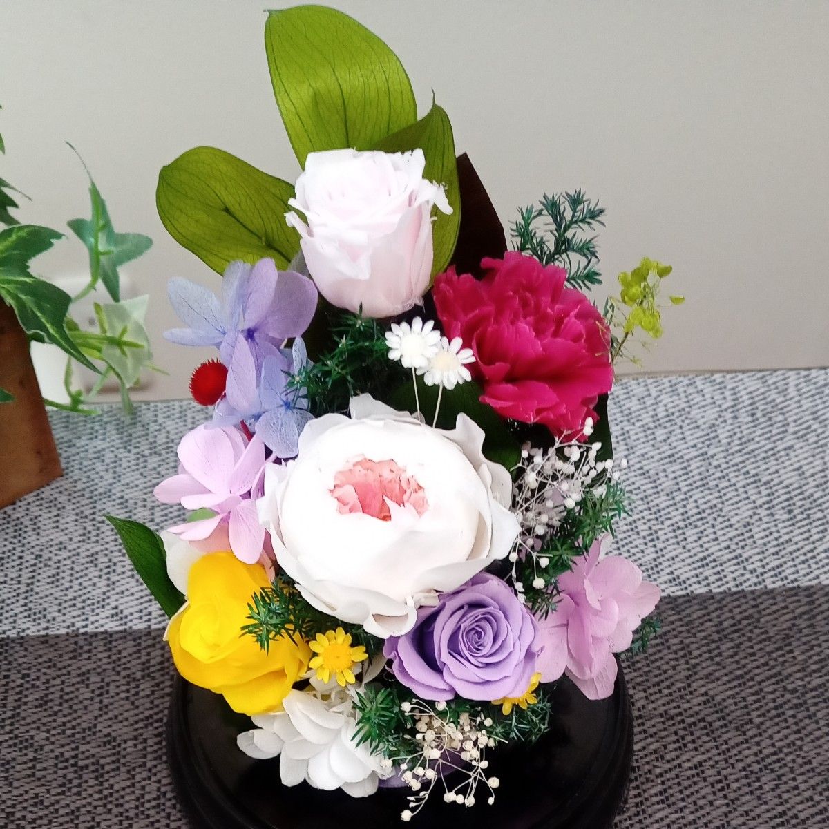 プリザーブドフラワー　樹脂製ドーム　　　　お祝い　お供え花　プレゼント☆