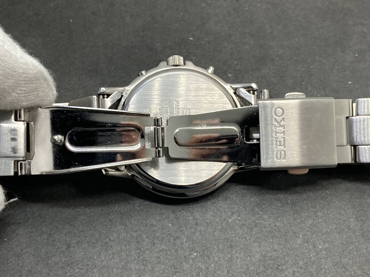 １円～稼働品・ソーラー電波 SEIKO/セイコー 白文字盤 7B52-0AF0 メンズ腕時計【B-763】の画像9