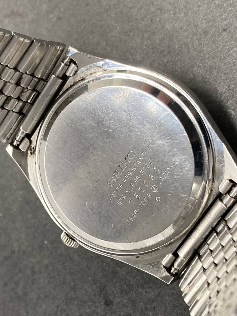 １円～稼働品・SEIKO TYPE Ⅱ/セイコー タイプⅡ グリーン文字盤 7546-700B メンズ腕時計 QZ【YB-8010】の画像7