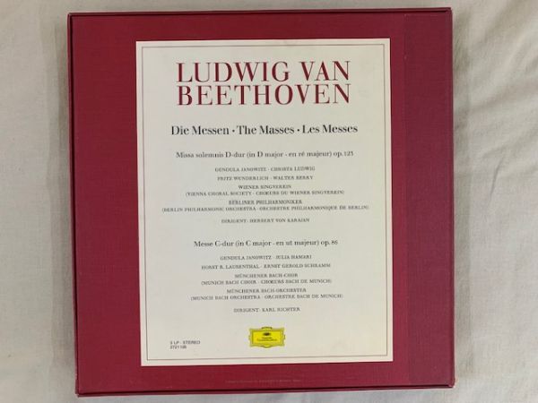 3LP-BOX BEETHOVEN EDITION ベートーヴェン：ミサ・ソレムニス／ミサ曲 カラヤン リヒター UK盤 2721 135の画像3